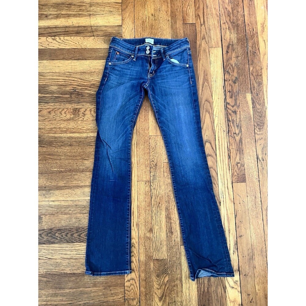 Hudson Beth Baby Boot Jeans size 27 Blue Denim Mid Rise Flap Button Pocket